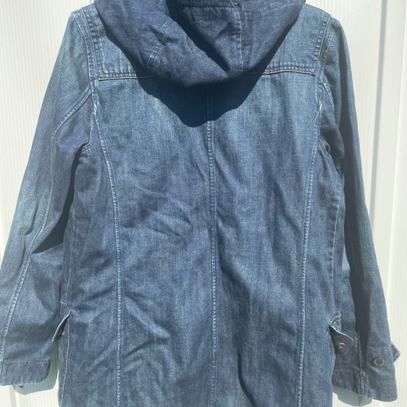 LRL Lauren Jeans Co. Ralph Lauren blue denim toggle jacket detachable hood S wmn - Picture 8 of 8